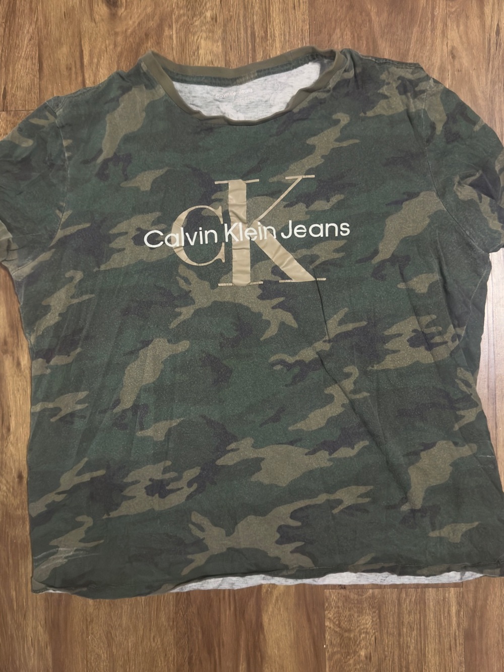 Calvin Klein Jeans Camo Logo Tee - Olive & Khaki